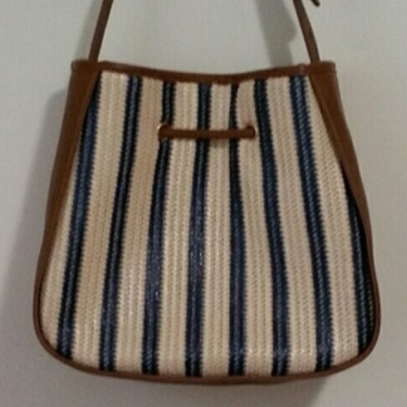 women shoulder bag Striped pattern woven straw - Picture 1 of 6